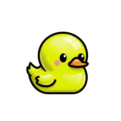 Mascotte Clientelo, un caneton jaune